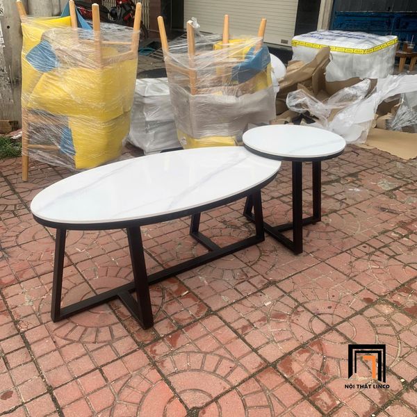 cặp 2 bàn sofa phòng khách gia đình, cặp bàn trà mặt đá giá rẻ