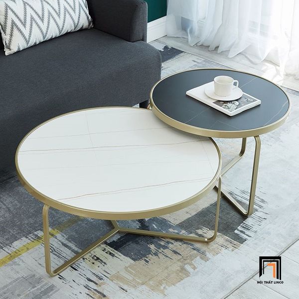 cặp bàn trà hình tròn giá rẻ, cặp bàn sofa phòng khách gia đình