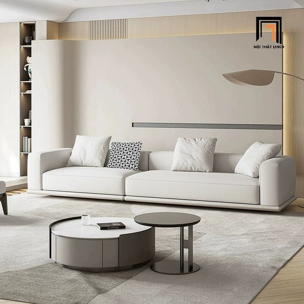 sofa, ghế sofa, sofa băng, sofa văng, sofa vải nỉ xám trắng, ghế sofa văng dài 2m6, sofa băng phòng khách