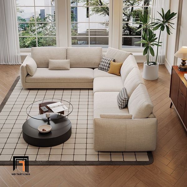 set ghế sofa phòng khách gia đình xám trắng vải nỉ, bộ ghế sofa phòng khách giá rẻ