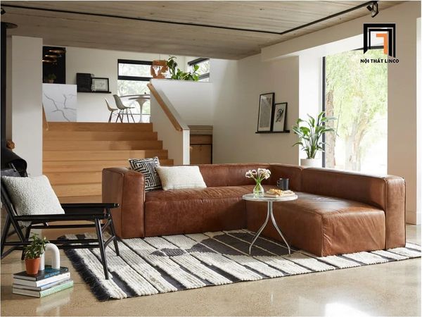 bộ ghế sofa góc L 2m2 x 2m da công nghiệp giá rẻ, ghế sofa góc gia đình hiện đại, sofa góc đẹp