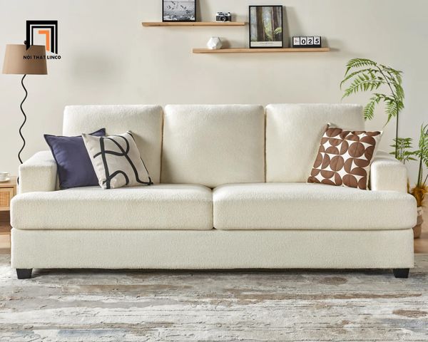 ghế sofa băng cho phòng nhỏ gọn, sofa văng dài 2m cho căn hộ chung cư, ghế sofa băng vải nỉ