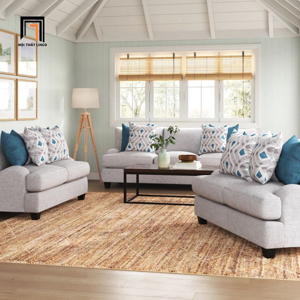 sofa băng, sofa văng, ghế sofa băng 2m2, sofa băng phong cách châu Âu, sofa băng xám trắng sang trọng