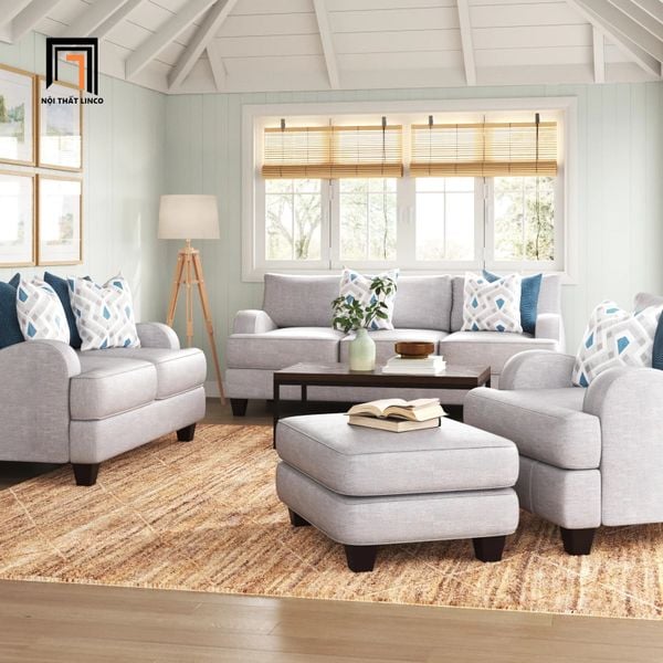 sofa băng, sofa văng, ghế sofa băng 2m2, sofa băng phong cách châu Âu, sofa băng xám trắng sang trọng