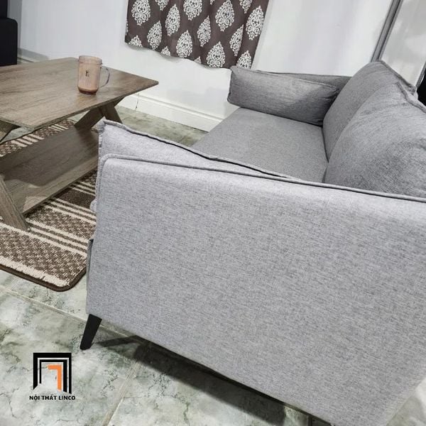 ghế sofa văng nhỏ gọn dài 1m7 giá rẻ, sofa băng nhỏ cho căn hộ chung cư, sofa băng phòng nhỏ xám ghi