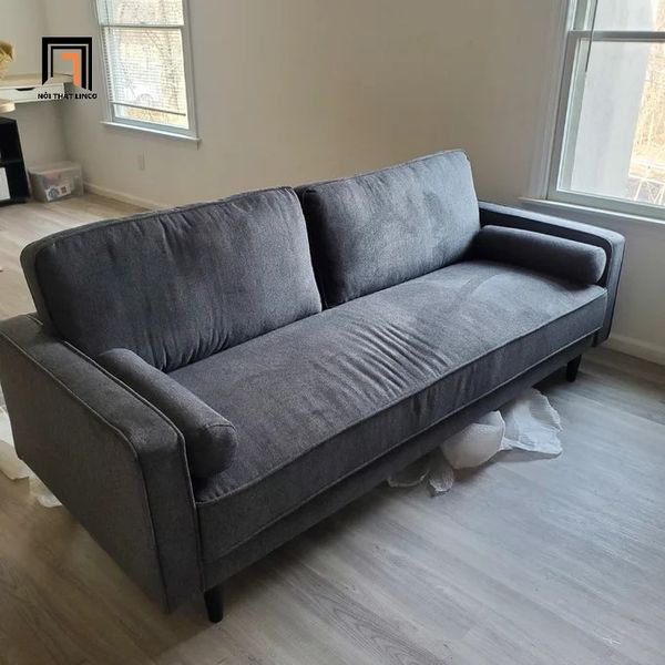 sofa băng, sofa văng, ghế sofa băng dài 1m8, sofa băng nhỏ cho căn hộ chung cư, sofa băng vải nỉ màu xám