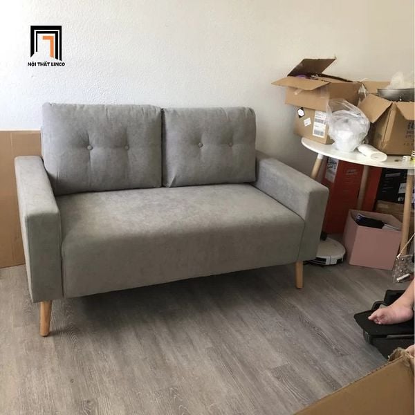 sofa băng, sofa văng, sofa băng nhỏ gọn, sofa băng dài 1m4, ghế sofa giá rẻ, sofa băng màu xanh dương nỉ