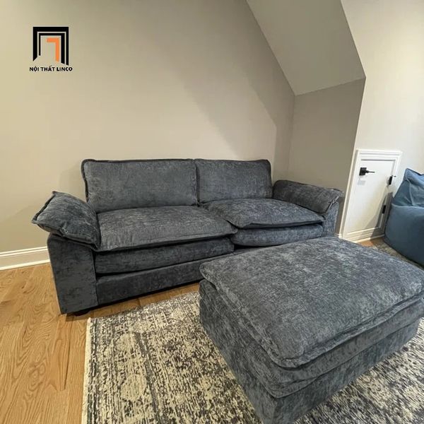bộ ghế sofa nỉ căn hộ chung cư, ghế sofa nỉ dài 1m9 cho phòng khách nhỏ gọn, ghế sofa đẹp