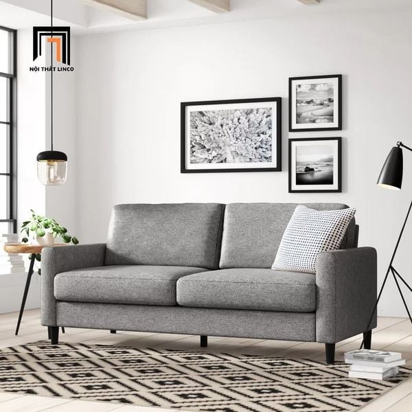 sofa băng, sofa văng, ghế sofa giá rẻ, sofa băng màu xám 1m9, sofa phòng khách chung cư, ghế sofa nhỏ