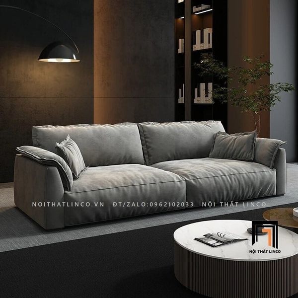 ghế sofa băng vải nhung nỉ, sofa văng dài 2m2 cho căn hộ chung cư, ghế sofa văng đẹp