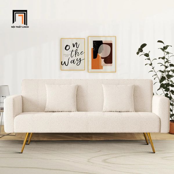 ghế sofa giường nằm xinh xắn, sofa bed bật nằm thông minh, sofa giường 2m vải lông cừu cho shop tiệm