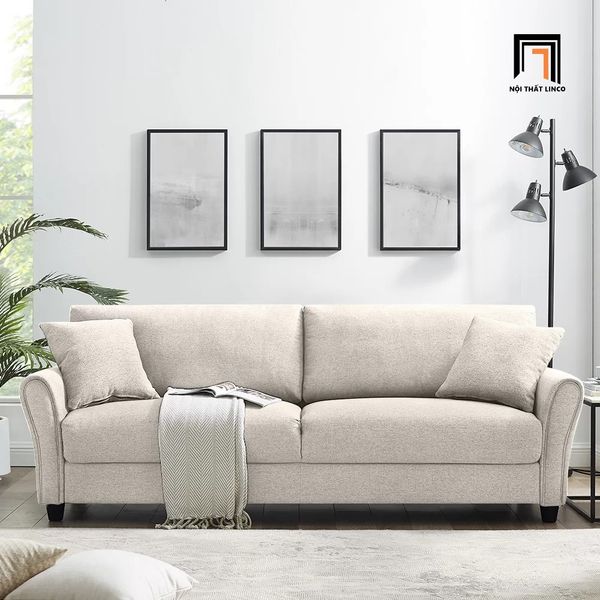 sofa băng, sofa văng, ghế sofa băng 2m, sofa băng xám trắng, ghế sofa bọc vải, sofa băng chung cư