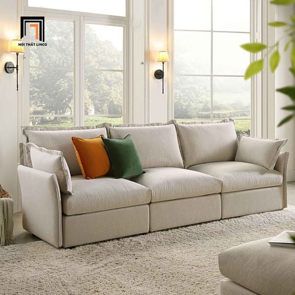 ghế sofa băng dài 2m3 hiện đại, sofa băng phòng khách gia đình 3 khối ghép lại, sofa băng gia đình