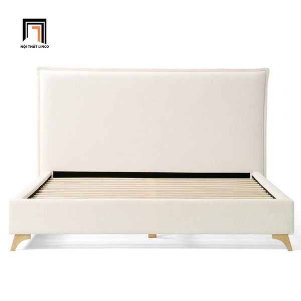 giường ngủ vải nỉ xám trắng, giường ngủ giá rẻ 1m6 x 2m, giường ngủ bọc vải