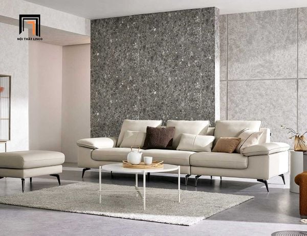 sofa, ghế sofa, sofa băng, sofa văng, sofa da 2m5 xám trắng, sofa băng cao cấp, sofa băng hiện đại