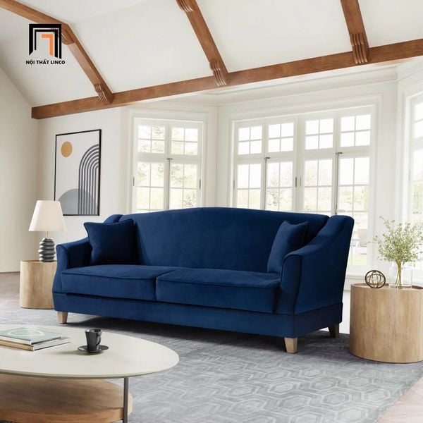 ghế sofa giường nằm phong cách Âu Mỹ, sofa giường vải nhung mềm dài 2m2