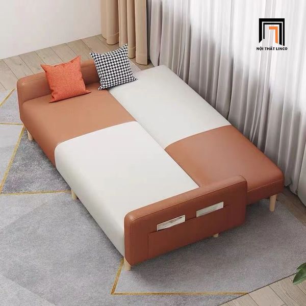 ghế sofa giường nằm thông minh dài 2m, sofa giường bọc da công nghiệp
