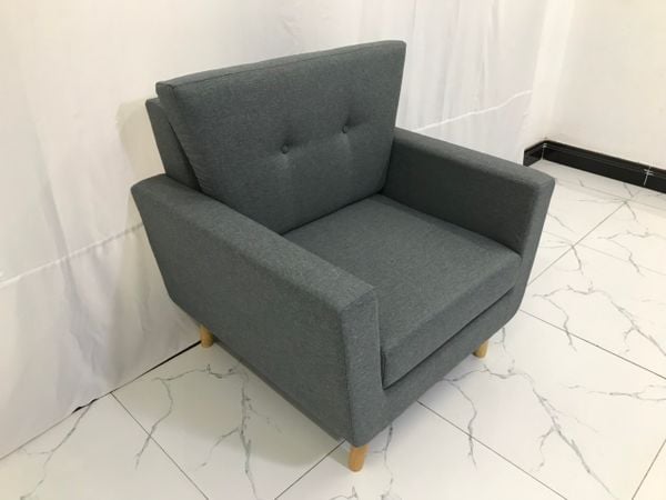 ghế sofa đơn cho sảnh chờ, sofa đơn giá rẻ, sofa đơn màu xám lông chuột