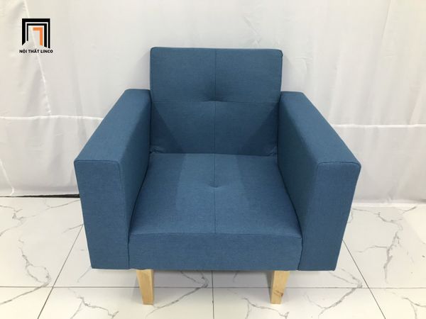 ghế sofa đơn giá rẻ, sofa đơn phòng khách gia đình, sofa đơn màu xanh dương gấp gọn