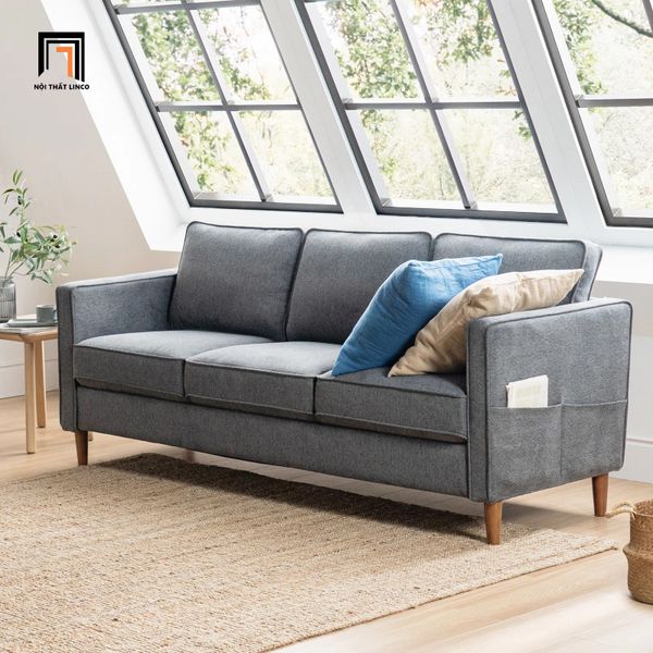 sofa băng, sofa văng, sofa băng 3 nệm ngồi, sofa băng màu xám lông chuột, sofa băng 2m cho văn phòng, sofa băng giá rẻ