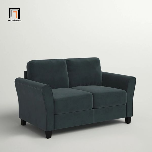 sofa băng, sofa văng, sofa băng dài 1m3, sofa băng màu xám đen vải nhung, sofa băng nhỏ gọn, sofa băng xám đen
