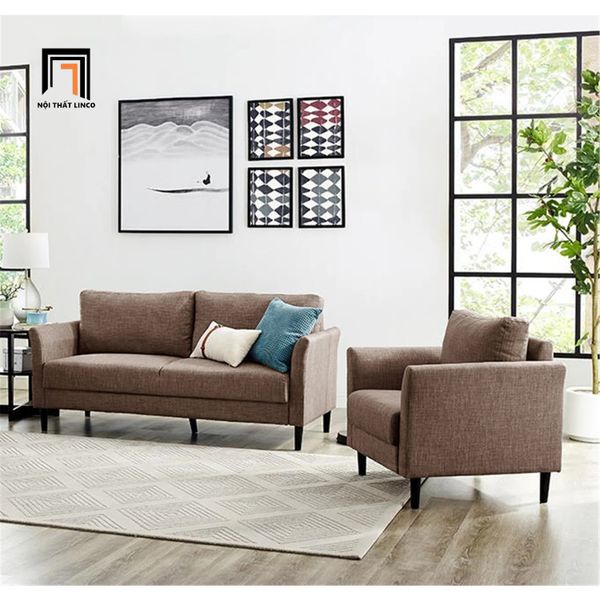 bộ ghế sofa phòng khách, set ghế sofa văn phòng giá rẻ, bộ ghế sofa vải nỉ, sofa văn phòng màu nâu