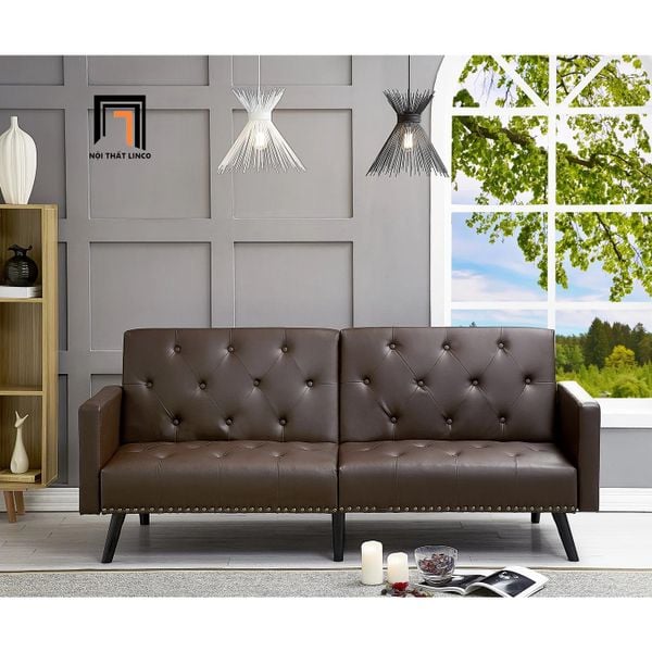 ghế sofa giường bọc da, sofa bed dài 1m9 cho văn phòng làm việc