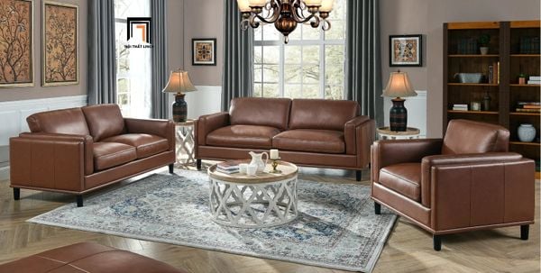 sofa đơn, ghế sofa đơn ngồi thư giãn đọc sách, ghế sofa đơn bọc da giả màu nâu da bò, sofa đơn gia đình giá rẻ