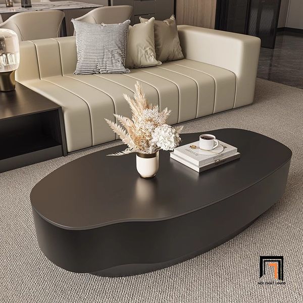 bàn sofa phòng khách kiểu cong dài 1m2, bàn trà mặt đá sang trọng hiện đại