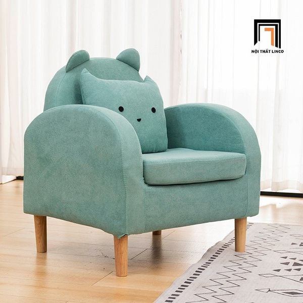 bộ ghế sofa xanh ngọc xinh xắn, set ghế sofa vải nỉ trang trí tiệm shop
