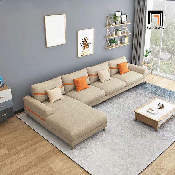 bộ ghế sofa góc không gian diện tích lớn, sofa góc chữ l 3m x 1m6 vải nỉ giá rẻ