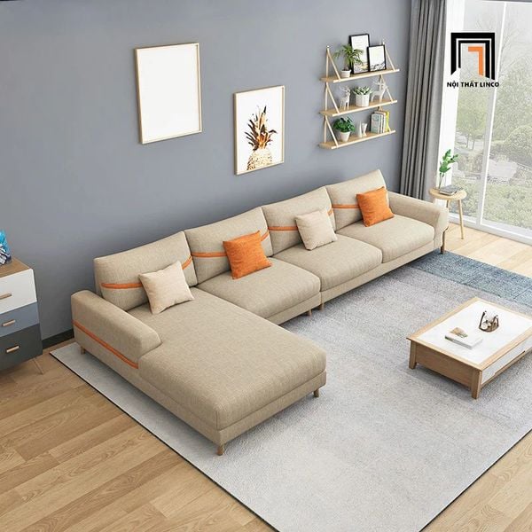 bộ ghế sofa góc không gian diện tích lớn, sofa góc chữ l 3m x 1m6 vải nỉ giá rẻ