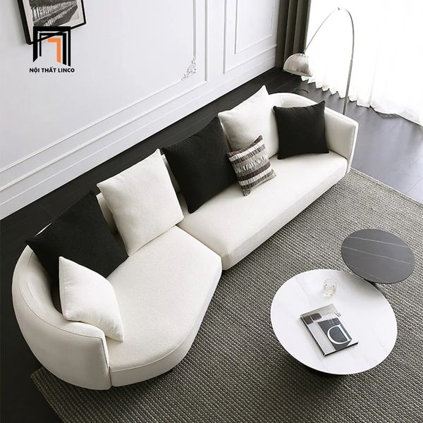 ghế sofa băng dài 2m5 màu xám trắng, sofa văng phòng khách sang trọng chân inox sơn tĩnh điện