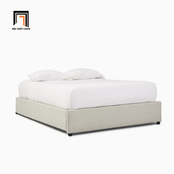 Giường ngủ divan giá rẻ, giường ngủ vải xám trắng, giường 1m6 x 2m cho khách sạn, giường ngủ nhỏ