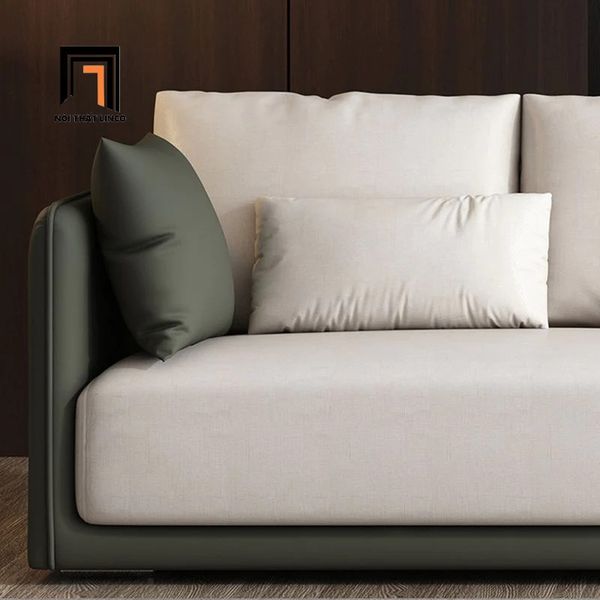 sofa băng dài 2m4, ghế sofa khung da simili nệm vải, sofa băng sang trọng cho căn hộ chung cư