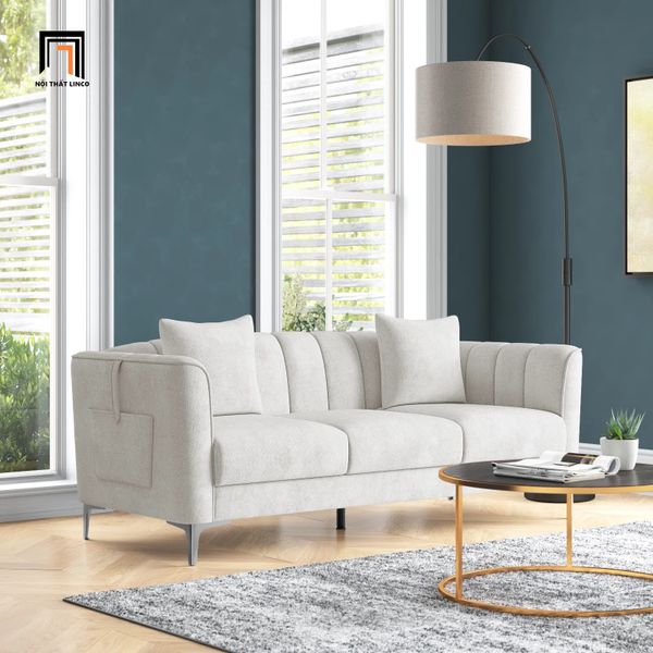 sofa băng, sofa văng, sofa băng dài 2m, sofa băng vải nhung nỉ, sofa băng hiện đại, sofa băng màu xám cho chung cư