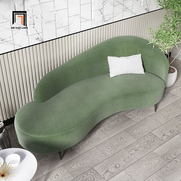 ghế sofa băng dài 1m8, sofa băng cong vải nhung nỉ cho shop tiệm, ghế sofa băng chờ cho các cửa hàng