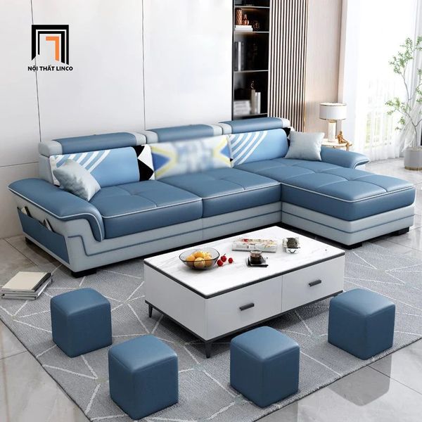 sofa l, sofa góc 2m4 x 1m6 vải nỉ giá rẻ, ghế sofa góc l thư giãn cho phòng khách gia đình