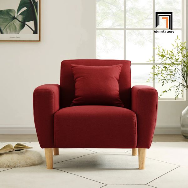 ghế sofa đơn màu đỏ đô, sofa đơn nhỏ gọn giá rẻ
