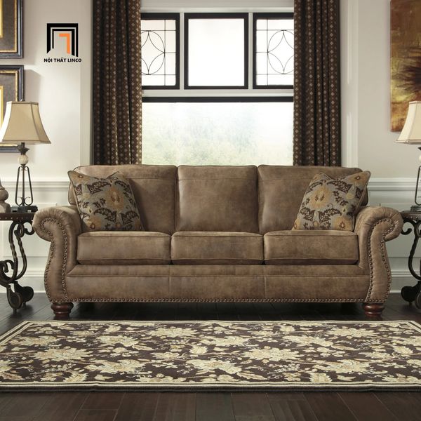 bộ ghế sofa tân cổ điển cao cấp, ghế sofa phong cách Tây đính nút cho gia đình