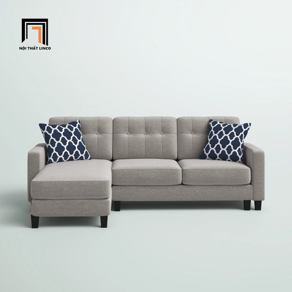 bộ ghế sofa góc l, sofa góc 2m2 x 1m6 giá rẻ, ghế sofa góc gia đình màu xám ghi