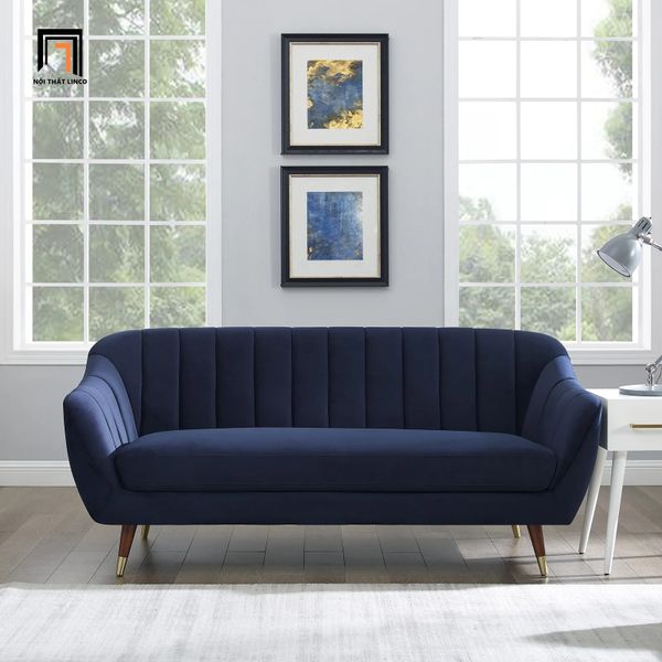 bộ ghế sofa phòng khách vải nhung xanh đậm, set ghế sofa phòng khách giá rẻ