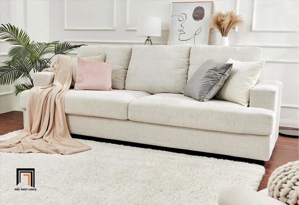 ghế sofa băng cho phòng nhỏ gọn, sofa văng dài 2m cho căn hộ chung cư, ghế sofa băng vải nỉ