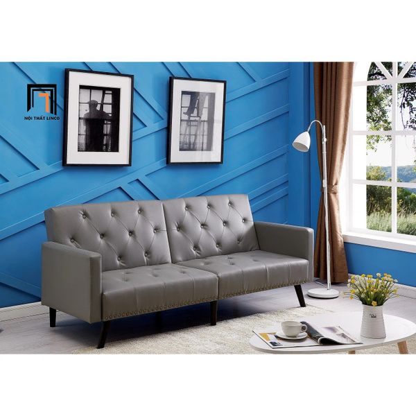 ghế sofa giường bọc da, sofa bed dài 1m9 cho văn phòng làm việc