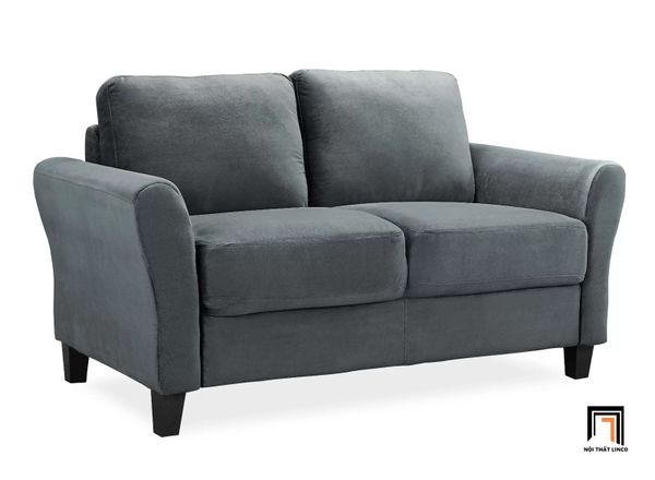 sofa băng, sofa văng, sofa băng dài 1m3, sofa băng màu xám đen vải nhung, sofa băng nhỏ gọn, sofa băng xám đen