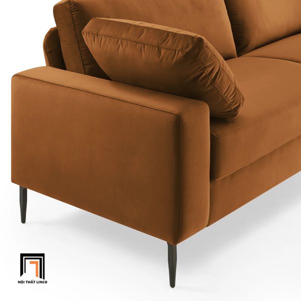 sofa băng, sofa văng, ghế sofa băng dài 1m9, sofa băng màu cam đất, sofa băng cho gia đình giá rẻ, sofa vải nhung