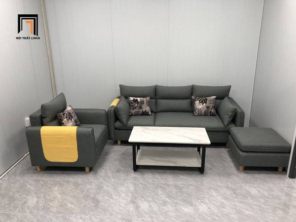 bộ ghế sofa phòng khách giá rẻ, set ghế sofa màu xám đậm