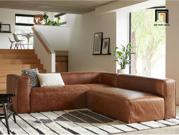 bộ ghế sofa góc L 2m2 x 2m da công nghiệp giá rẻ, ghế sofa góc gia đình hiện đại, sofa góc đẹp