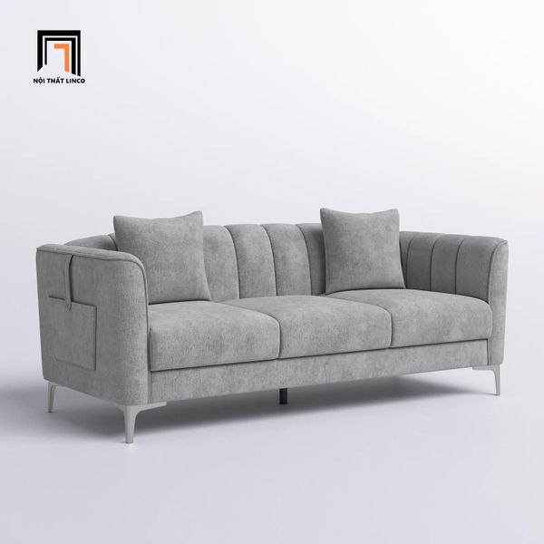 sofa băng, sofa văng, sofa băng dài 2m, sofa băng vải nhung nỉ, sofa băng hiện đại, sofa băng màu xám cho chung cư