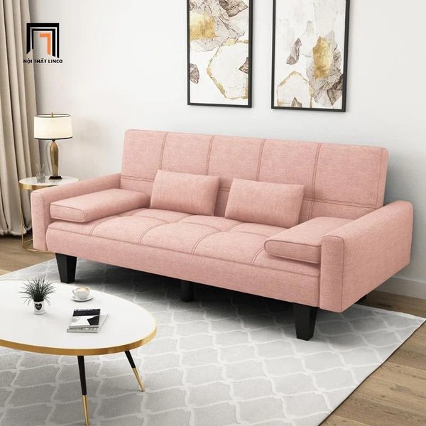 sofa giường, sofa bed, ghế sofa giường nằm 1m9, sofa giường màu hồng phấn xinh xắn, sofa giường cho phòng nhỏ
